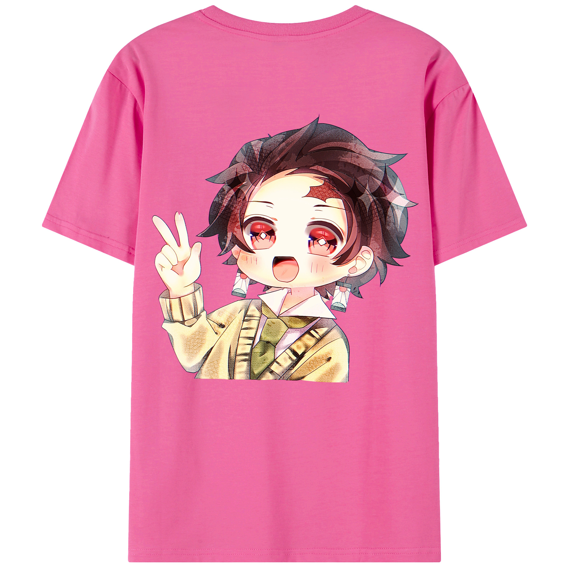 （画像用） 鬼滅の刃 竈門 炭治郎／かまど たんじろう Kamado Tanjirou レディース半袖Tシャツ(バックプリント)